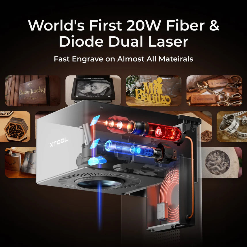 xTool F1 Ultra 20W Fiber & Diode Dual Laser Engraver for Schools