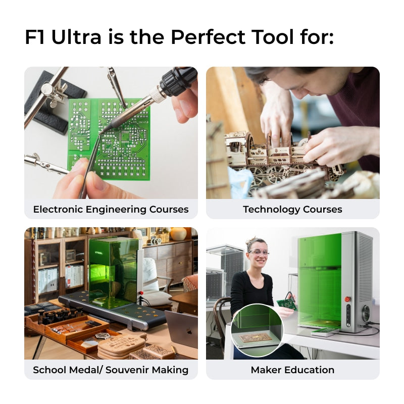 xTool F1 Ultra 20W Fiber & Diode Dual Laser Engraver for Schools