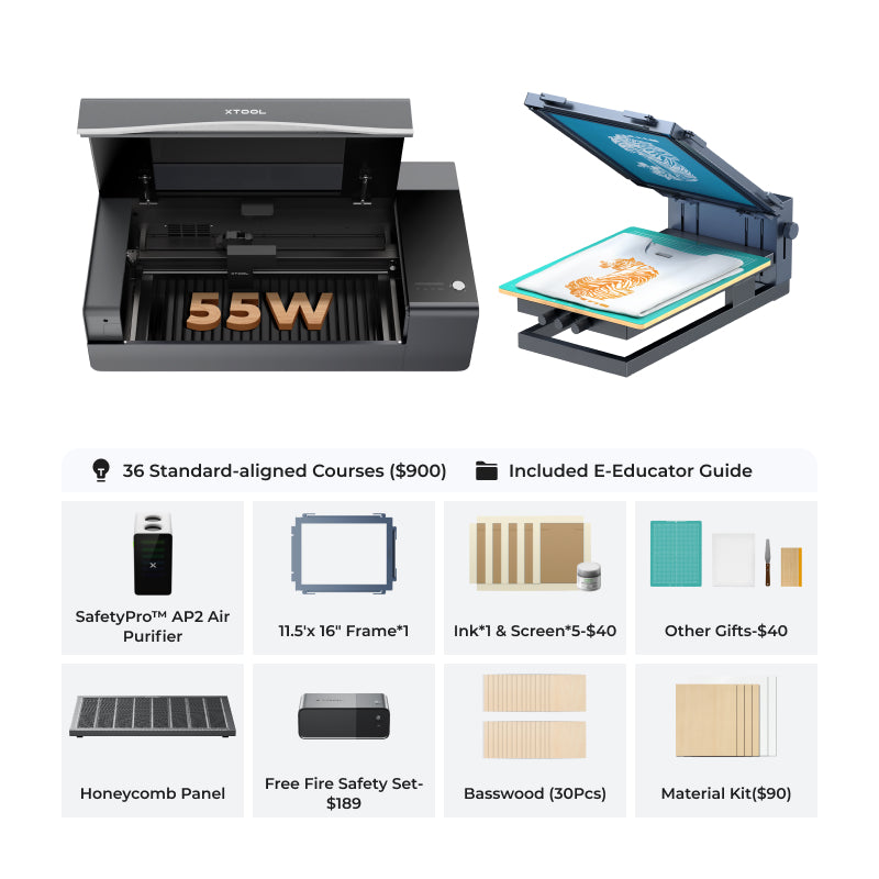 xTool P2S 55W Desktop CO2 Laser Cutter for Schools